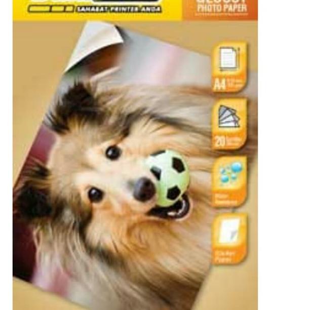 

KERTAS FOTO DATA PRINT STIKER GLOSSY PHOTO PAPER A4 135GR