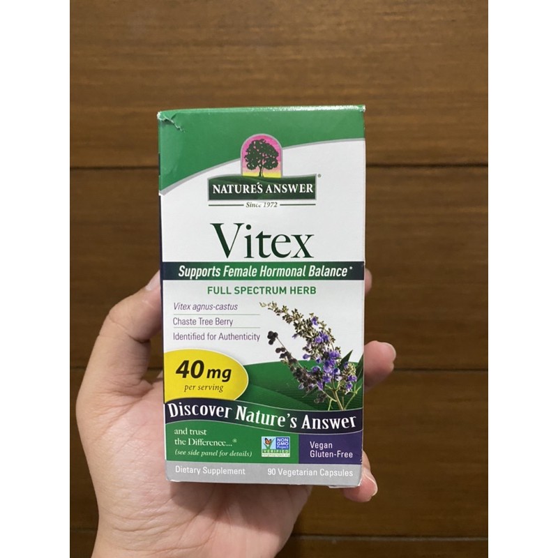 Nature’s Answer Vitex Agnus Cactus Chaste Tree Berry 40 mg 90 Vegetarian Capsules