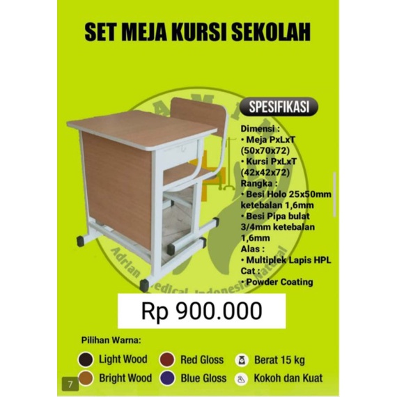 

set meja kursi sekolah