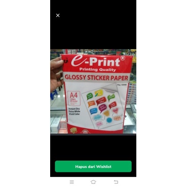 

glossy sticker paper-eprint/135gsm kertas stiker eprint