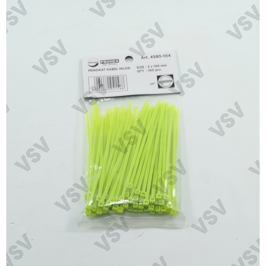 Hasston Kabel ties 3x100mm hijau 4580-104 Nylon Cable ties