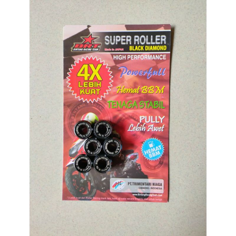 ROLLER BRT BLACK DIAMOND YAMAHA AEROX N MAX LEXI MIO M3 ROLLER ECER NMAX AEROX MIO M3/Z LEXI XEON  X RIDE125 FINO125 Bisa di ecer/3pc bisa di mix/oplos