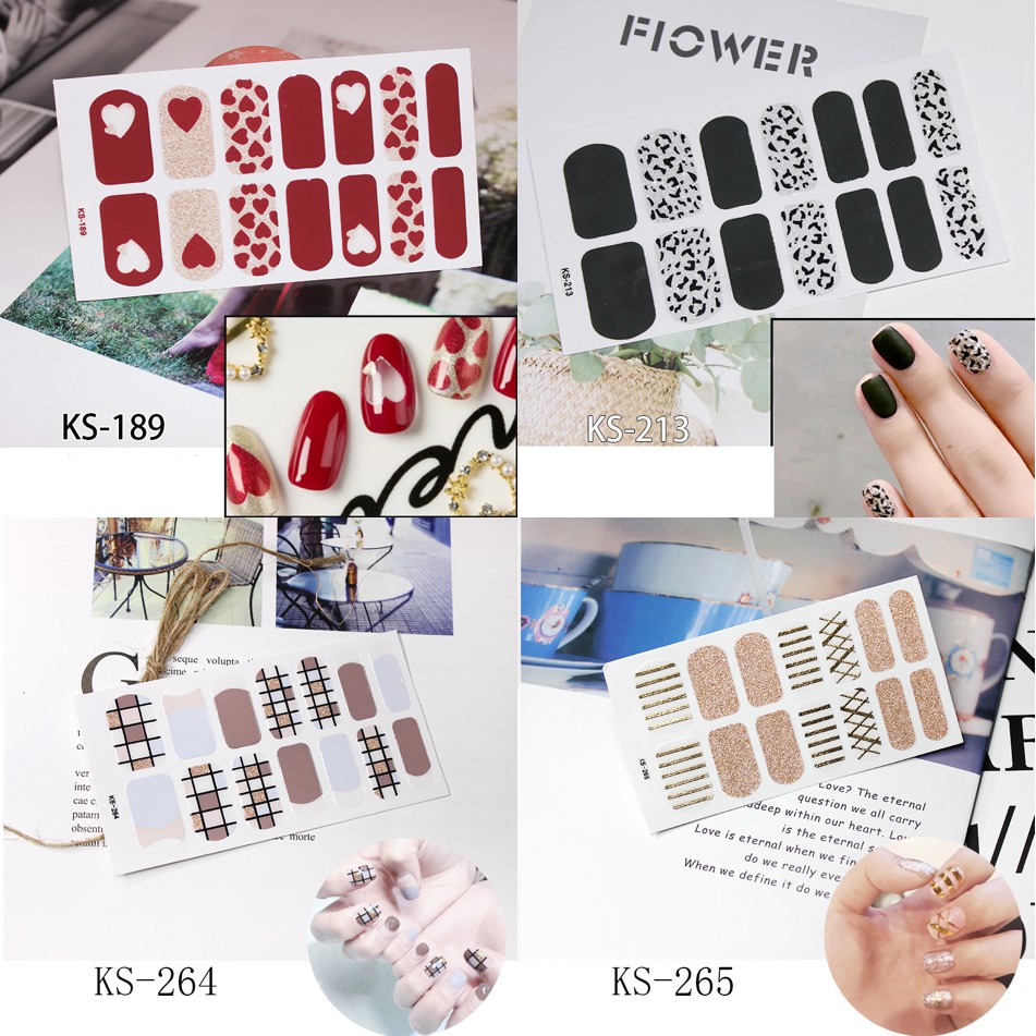 14Pcs/Stiker Kuku Murah / Nail Art Sticker / Nail Art Stiker / Nail Art &amp; Sticker KS Series