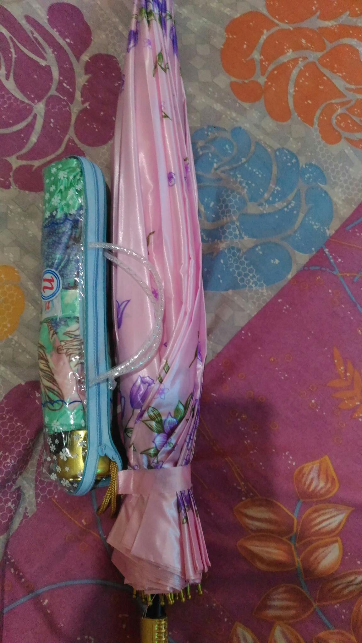 Payung Lipat 3 Tas Saten Rangka Balik