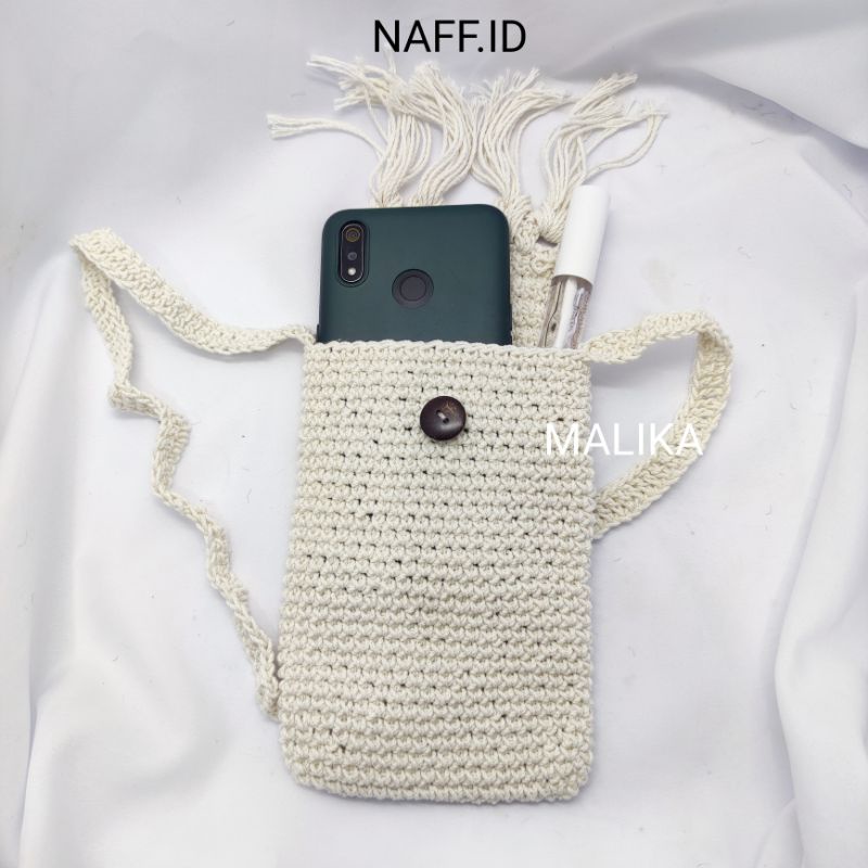 NAFF.ID- &quot;Malika&quot; Tas HP Rajut Handmade/ Knitbag Premium