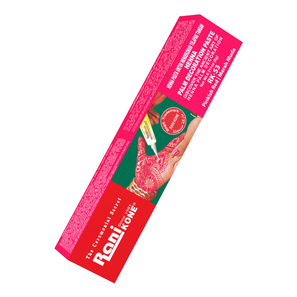 Henna Ranikone 53 Palm Decoration Paste Pinkish Red 6g 