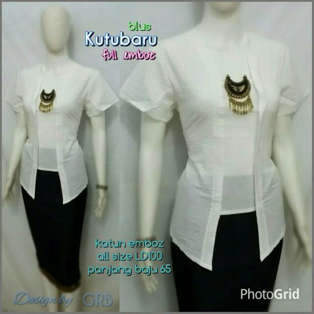 Unik ATASAN WANITA KEBAYA KUTUBARU PUTIH Limited