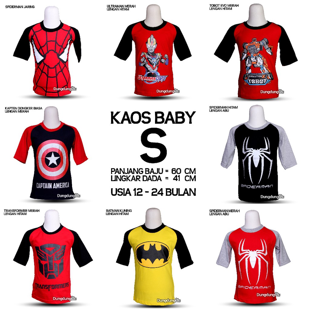 [PROMO] BAJU KAOS RAGLAN ANAK BAYI COWOK LAKI-LAKI S 1 - 2