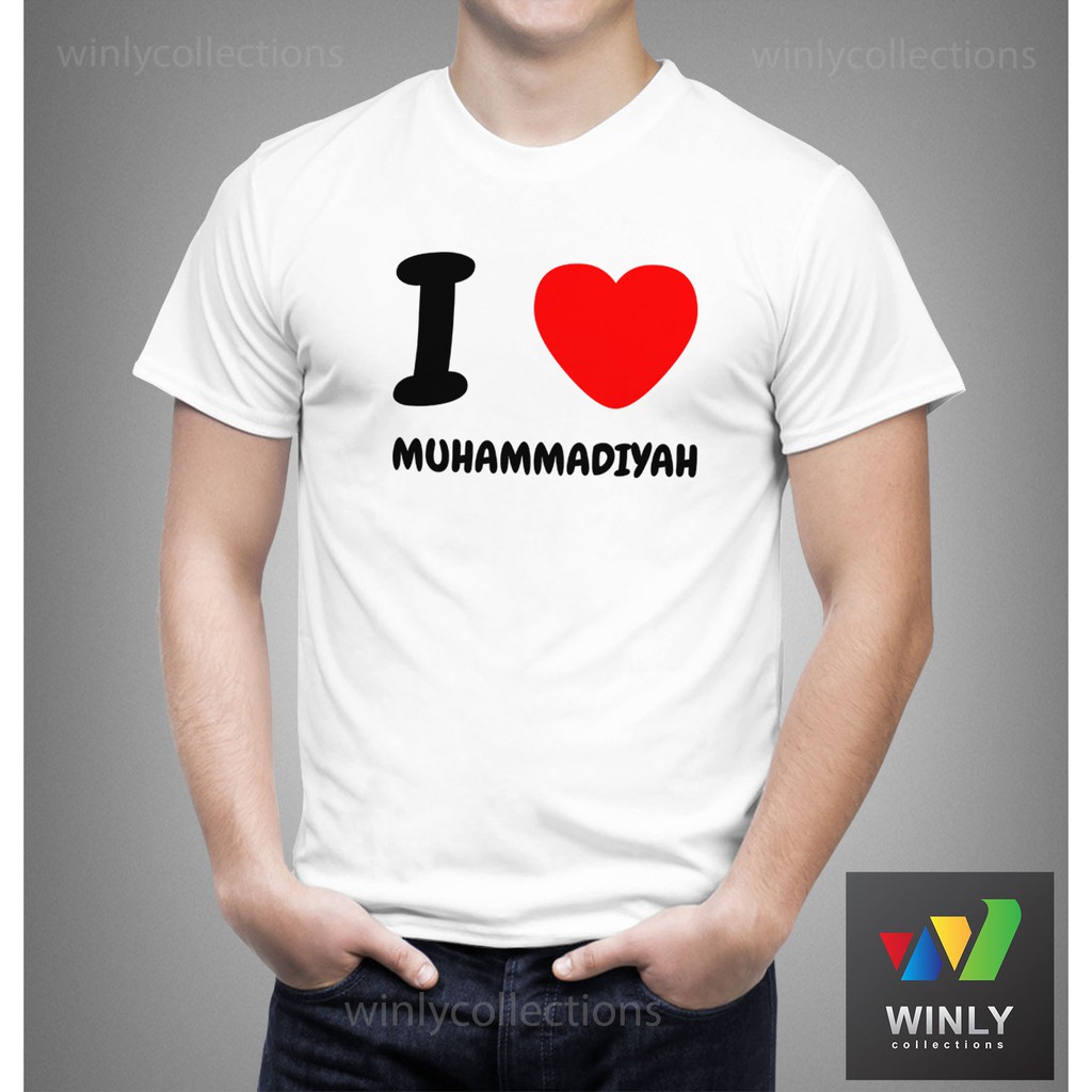  Kaos  Pria Cowok Oblong  I Love Muhammadiyah ukuran  Bayi 