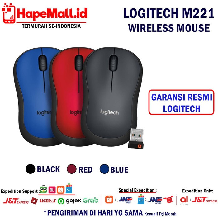 LOGITECH M221 WIRELESS MOUSE GARANSI RESMI LOGITECH TERMURAH