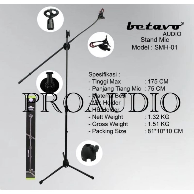 Stand Microphone + Phone Holder hp Stand mic Betavo SMH -01