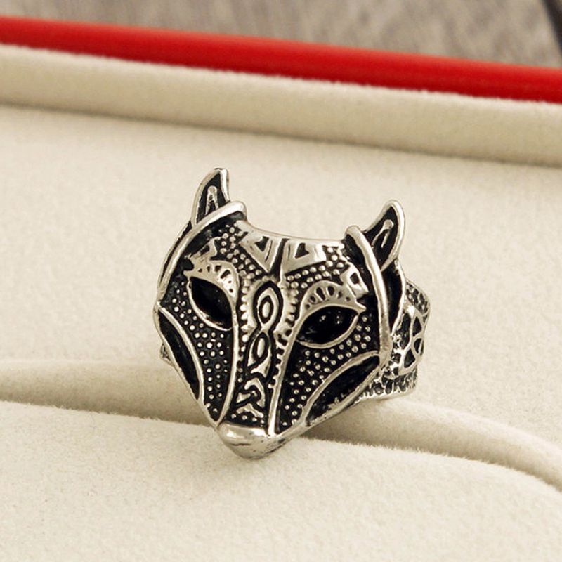Cincin Kepala Serigala Pria / Cincin Cowok Unik Keren High Quality/Cincin Keren Motif
