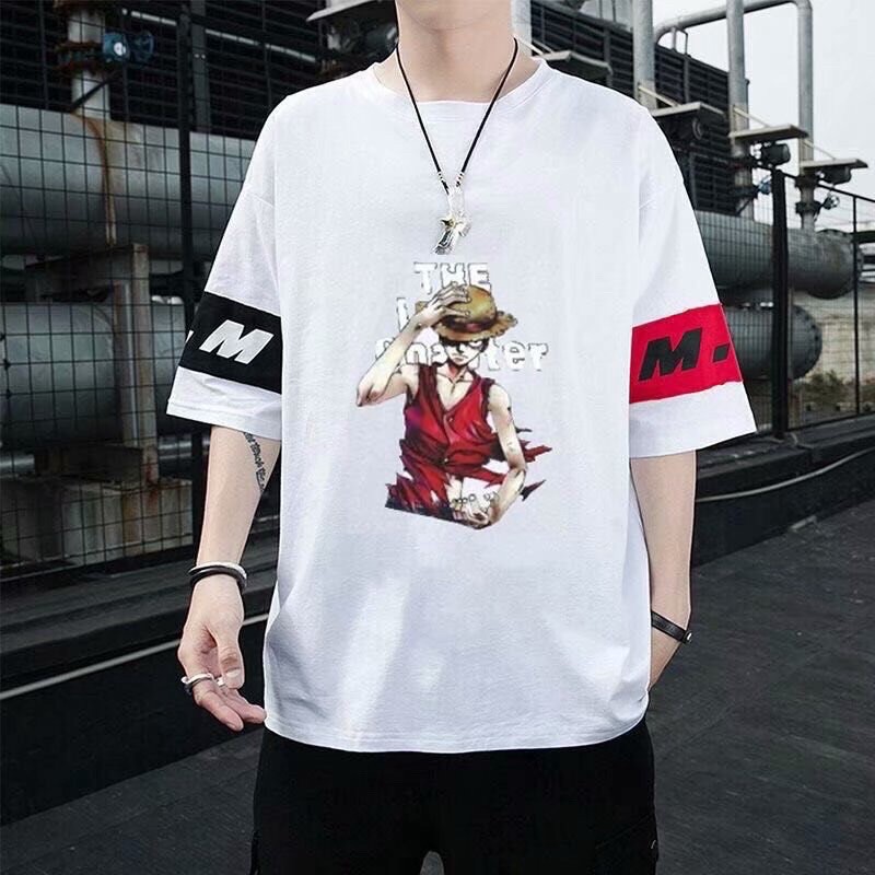 KAOS DISTRO IMPORT PRIA WANITA ASIA KOREA ANIME ONE PIECE LUFFY M-XXXL 3XL PU1