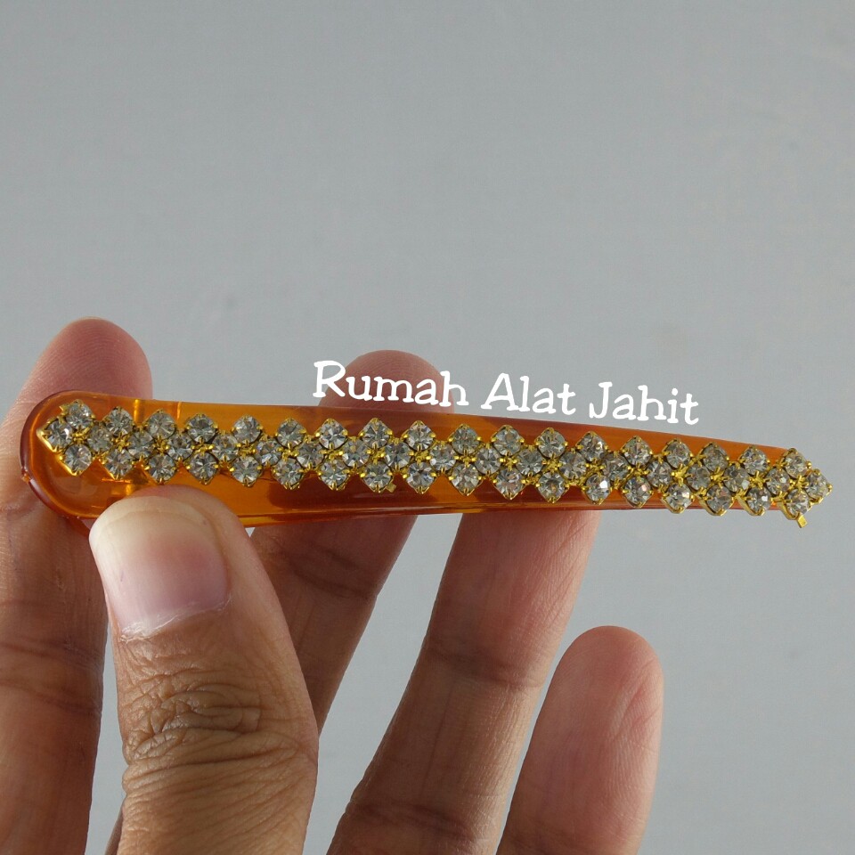 Jepit Rambut / Hair Clip Permata Baris 8cm (sepasang)