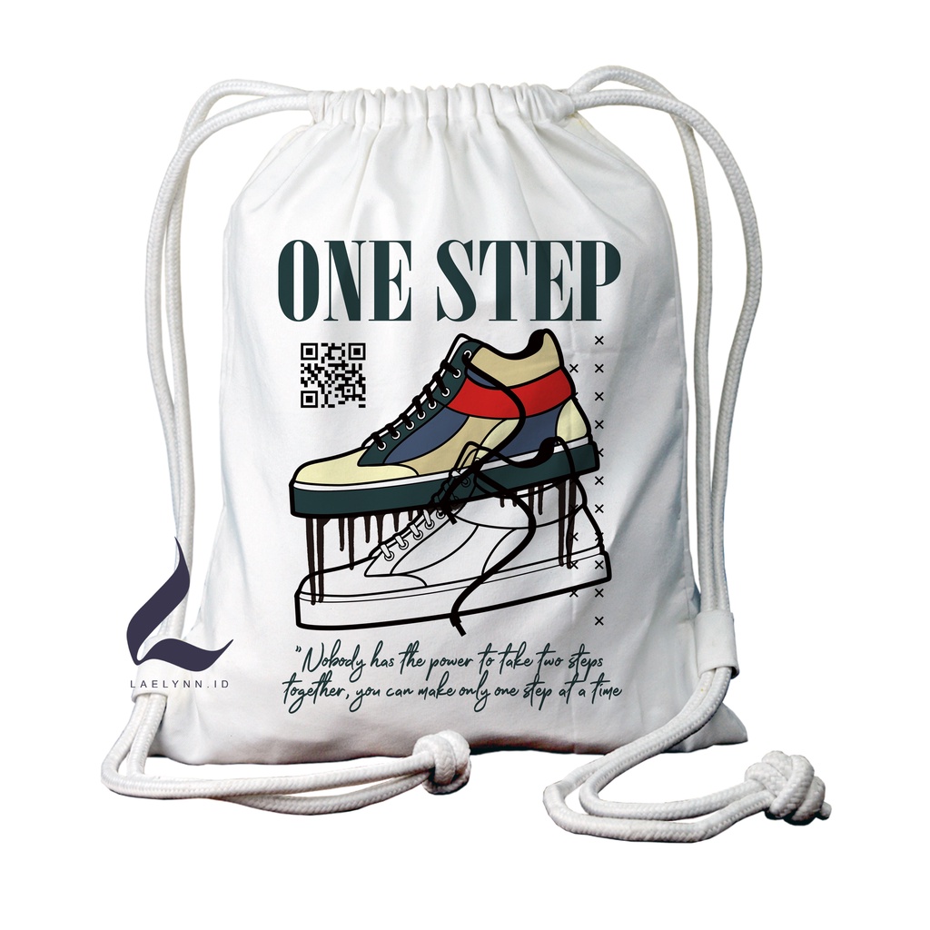 LAELYNN - STRING BAG TAS SERUT KANVAS PREMIUM Motif Street Wear - STW1724