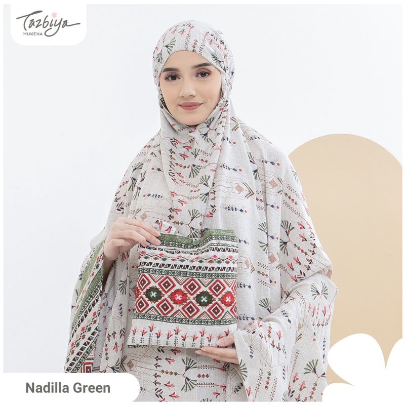 Mukena Tazbiya Nadilla Series Allsize Jumbo Dewasa Katun Rayon Motif