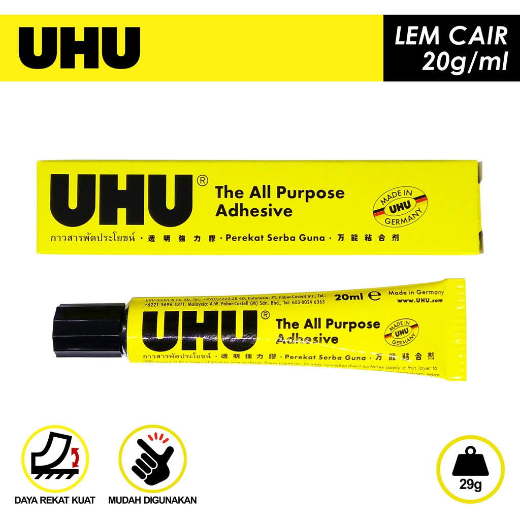 

[PCS] LEM CAIR / GLUE UHU ALL PURPOSE 20 ML*