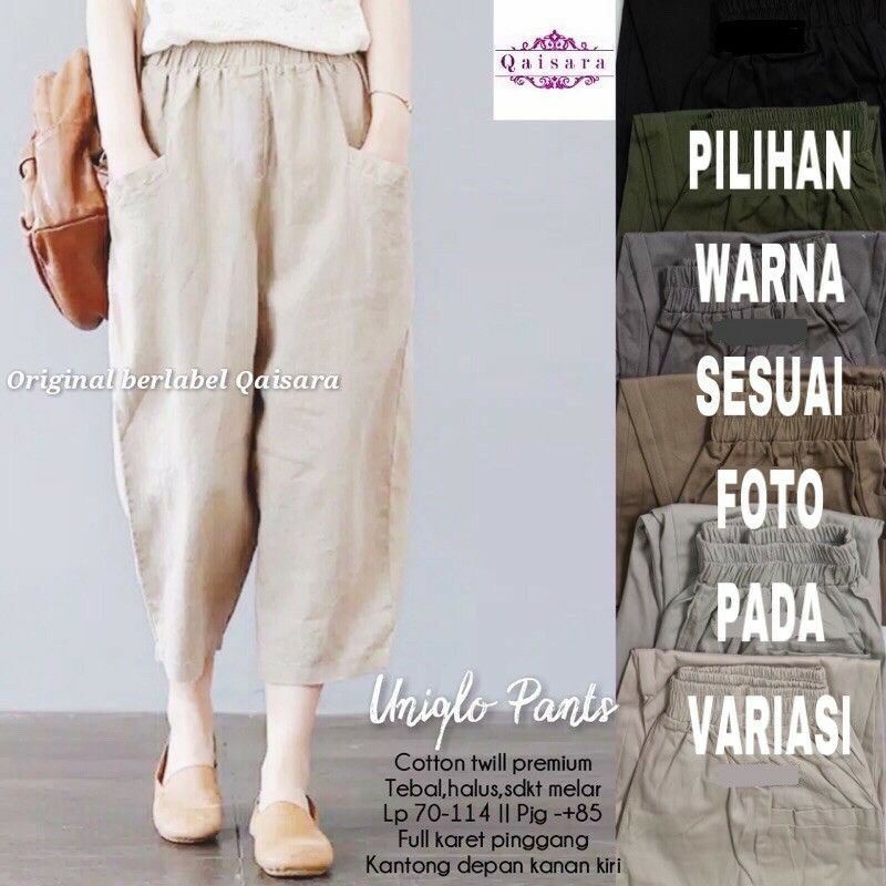 celana panjang wanita casual katun twill