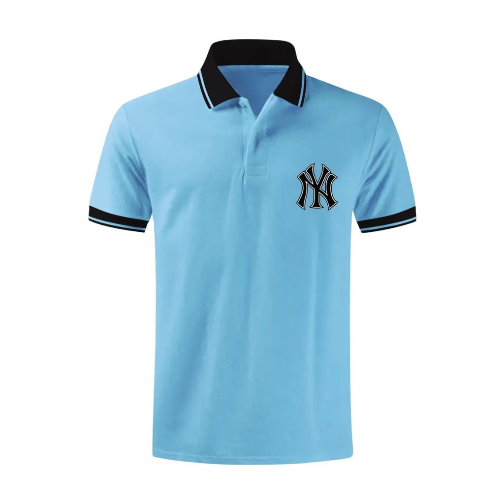 Noveli wear - Kaos kerah pria polo logo New york | poloshirt pria | kaos polo kerah kombinasi