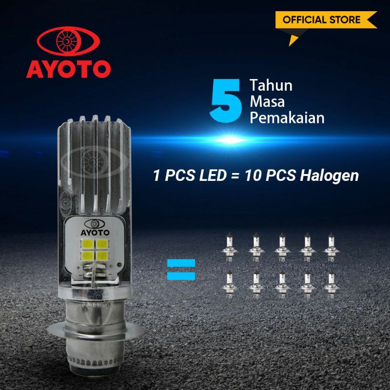 LAMPU MOTOR LED BEBEK MATIC MOTOR AYOTO M2B AC DC HI LO