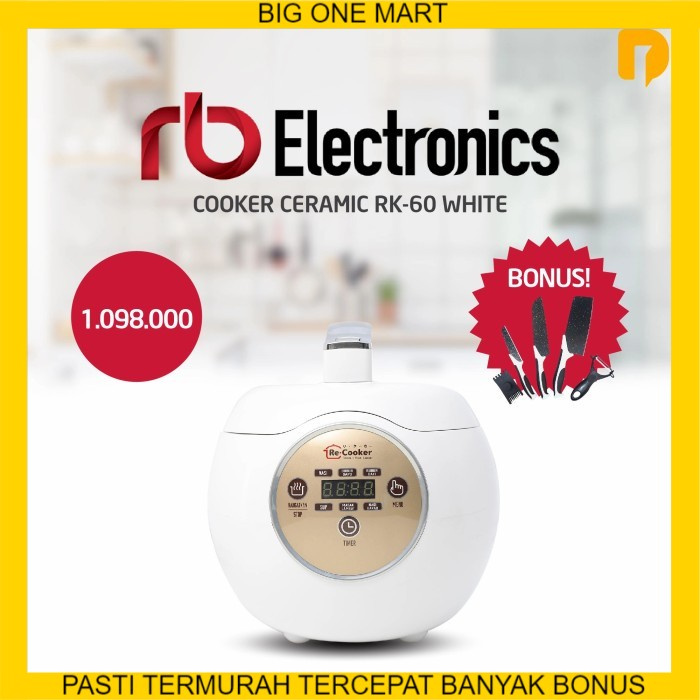 Rice cooker - Rice cooker - RB cooker ceramic RK-60 White FREE pisau