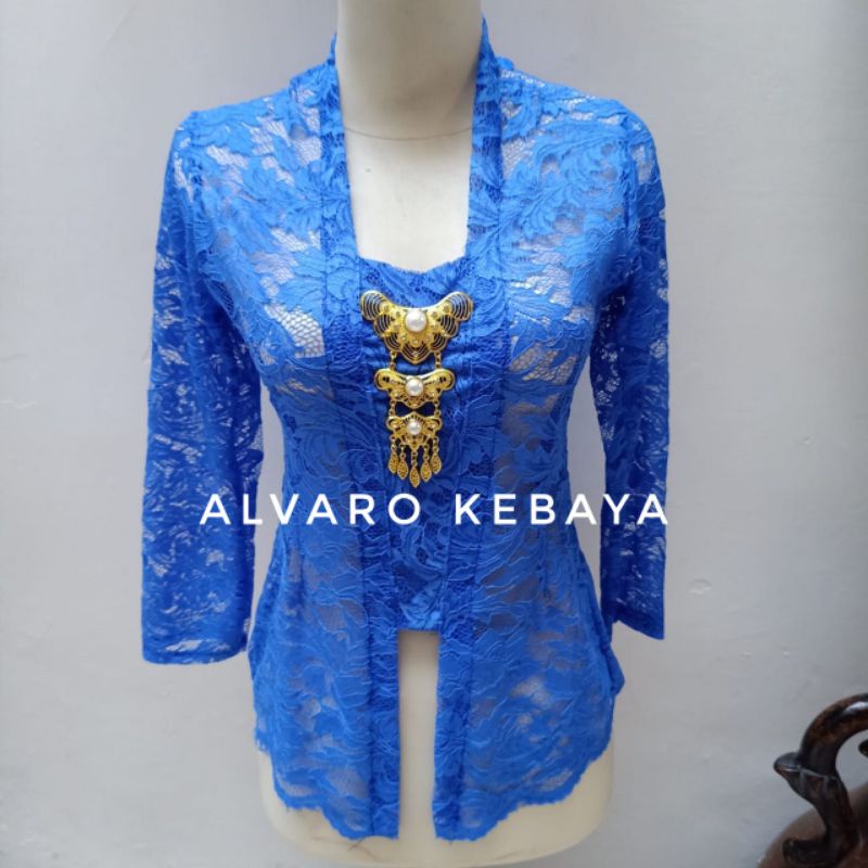 Atasan kebaya jadi brukat halus strait melar -  kutubaru stretch brokat modern real pict ready stock langsung pakai brukat halus best seller cantik murah kondangan wisuda baju jawa wanita tradisional-3