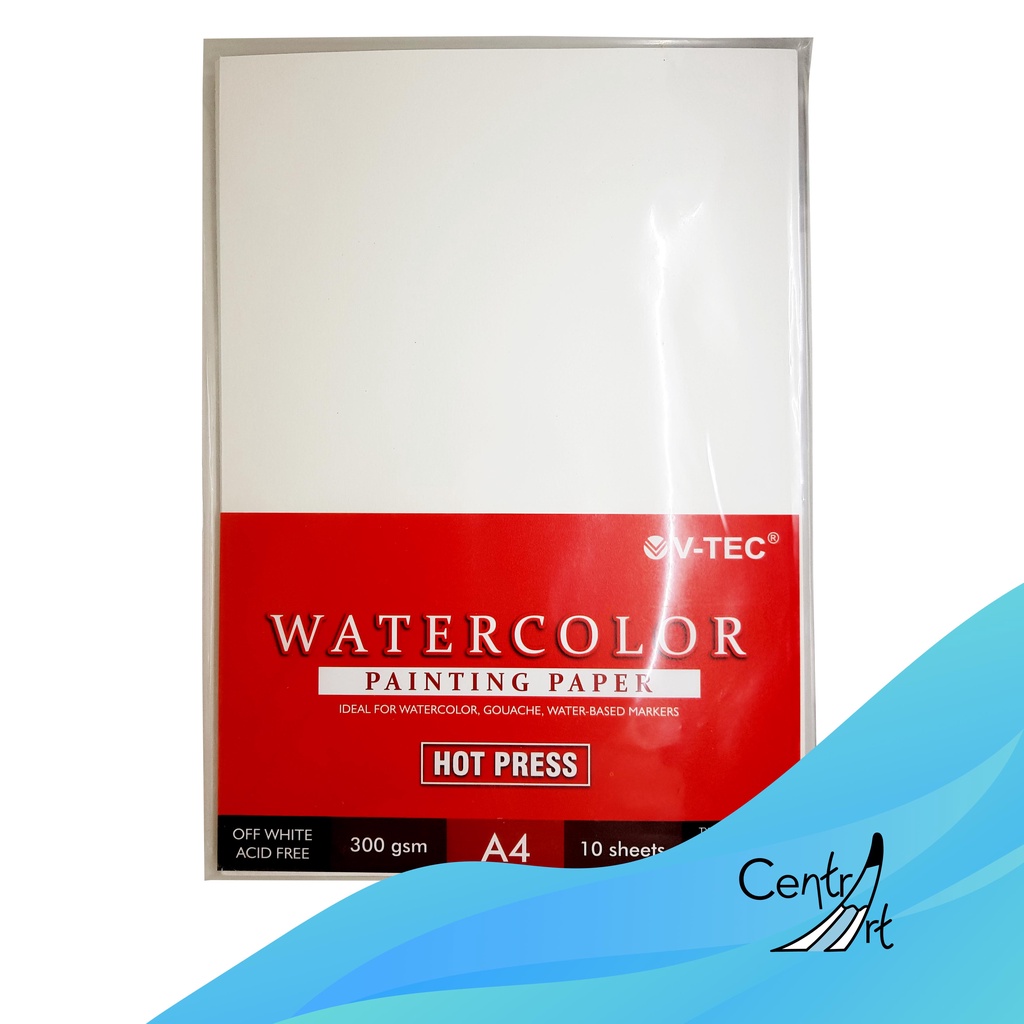 

V-TEC Hot Press Watercolor Painting Paper 300 Gsm A4