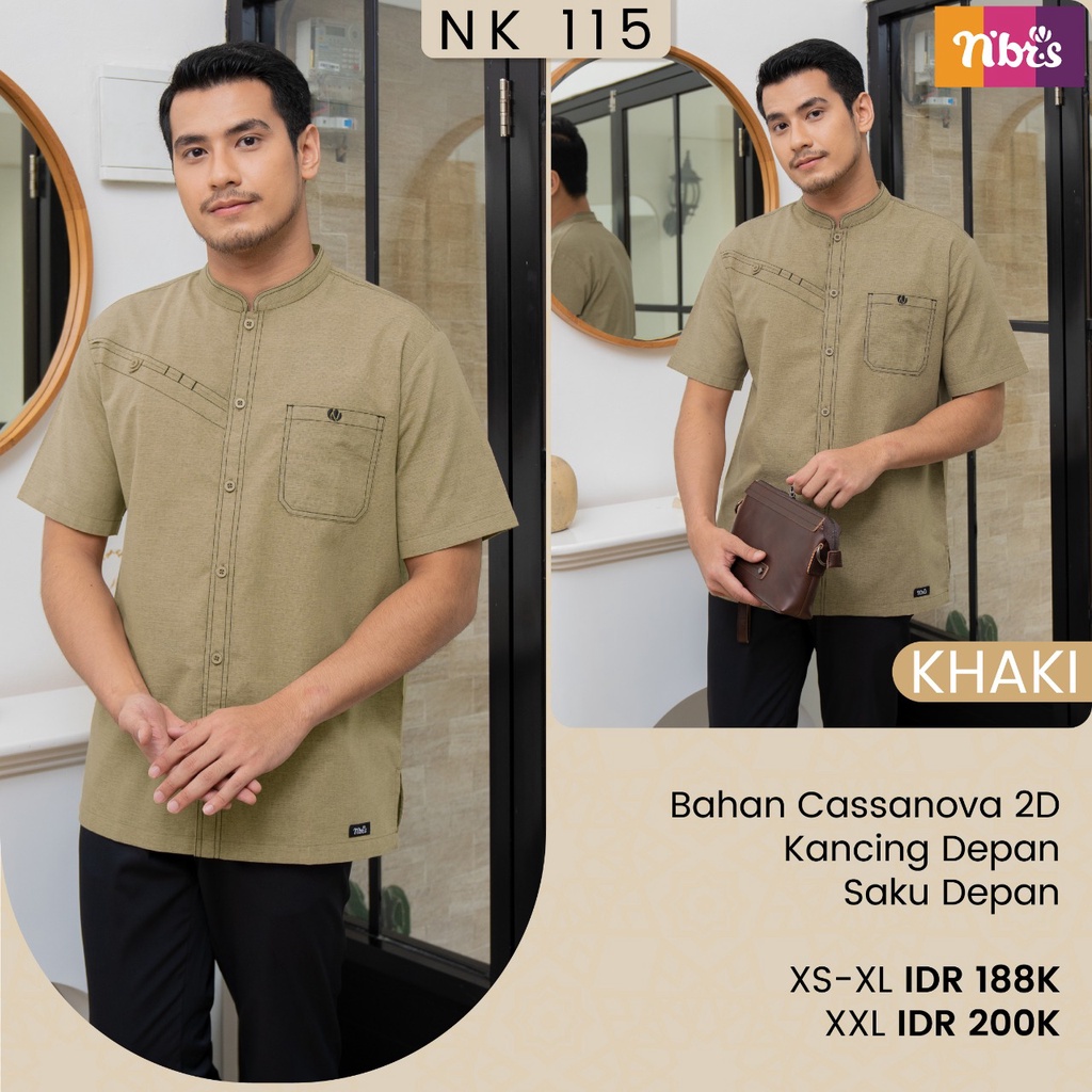 Nibras Atasan Pria NK 115 Bahan Cassanova 2D Koko Pria Simpel Modern