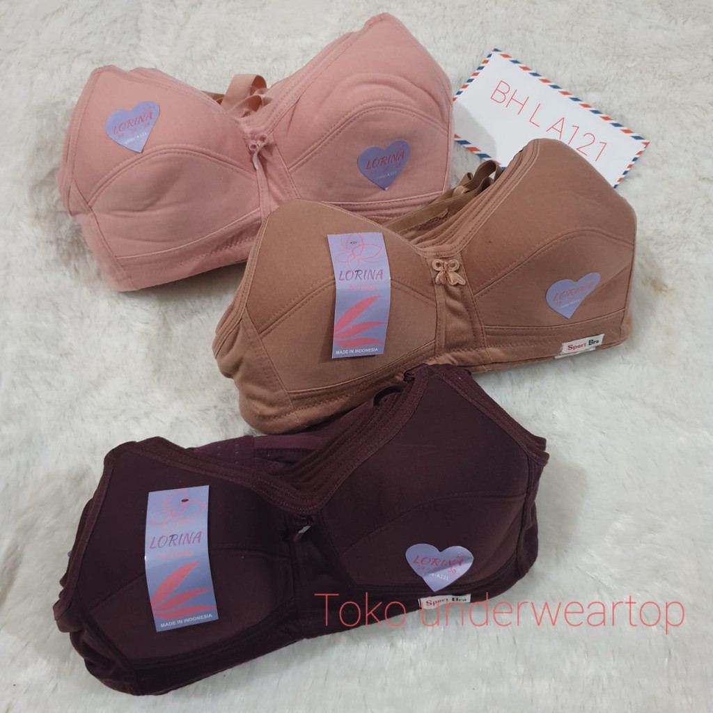 BH BRA Lorina A121 Underwear wanita tanpa kawat dan tanpa busa motif polos MURAH