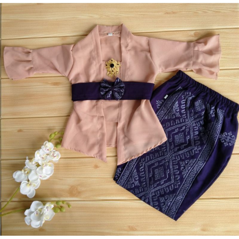 0-1 tahun FREE BANDANA SET KEBAYA TROMPET MOSCEPE+KAMEN ANAK