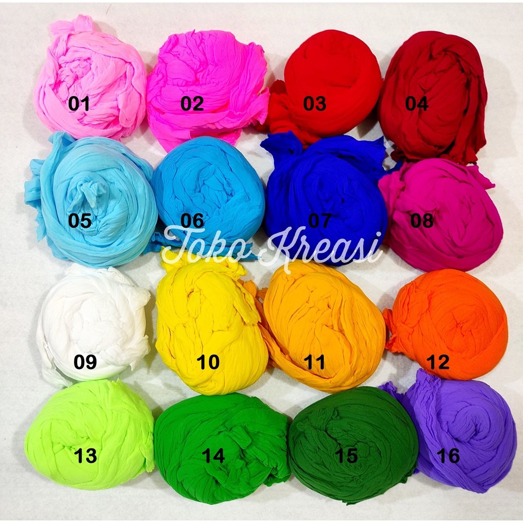 Kain Stoking / Kain Bunga Stocking / Kain Bunga polos warna