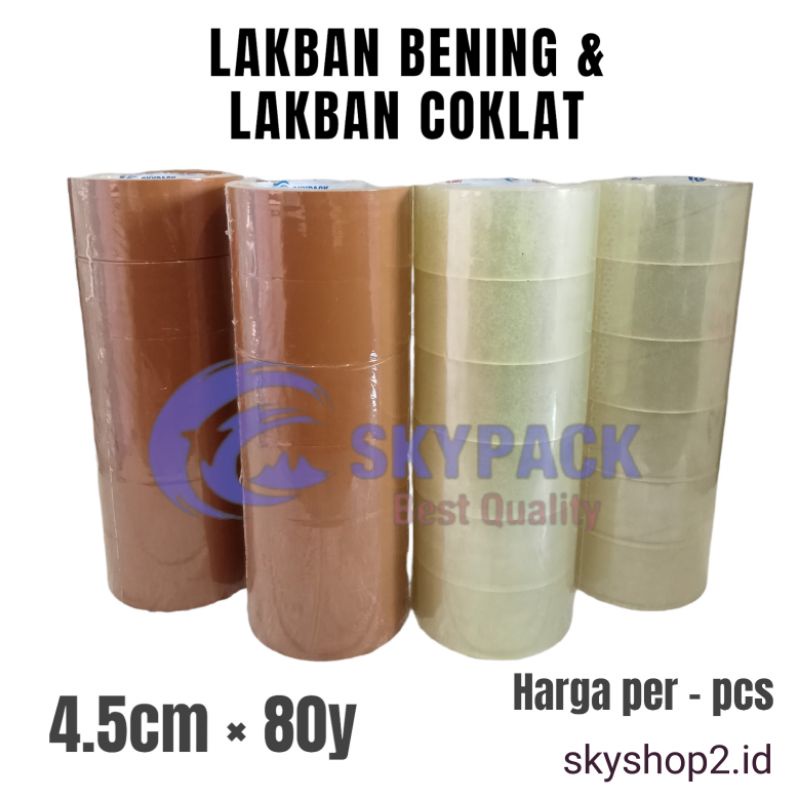 

「Skylo」Lakban Bening 4.5cm × 80y/Solasi SKYPACK Coklat 2 Inch/80yard