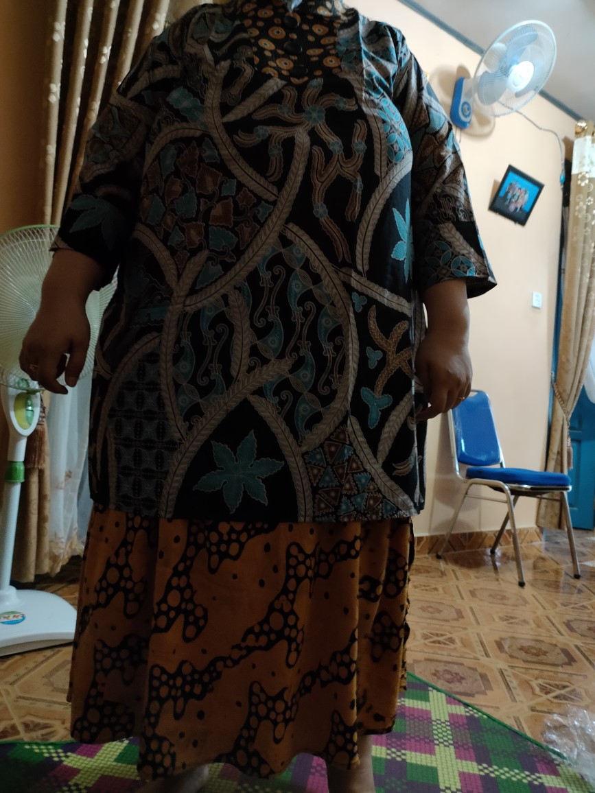 Atasan Baju Batik Fashion Wanita Muslim Tunik Super Jumbo Xxxl 3l 4l 5l Ld 140 Oversize Modern Modis