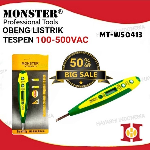 Obeng Min Tespen Listrik Digital Display Testpen AC DC 12 - 500 V Volt