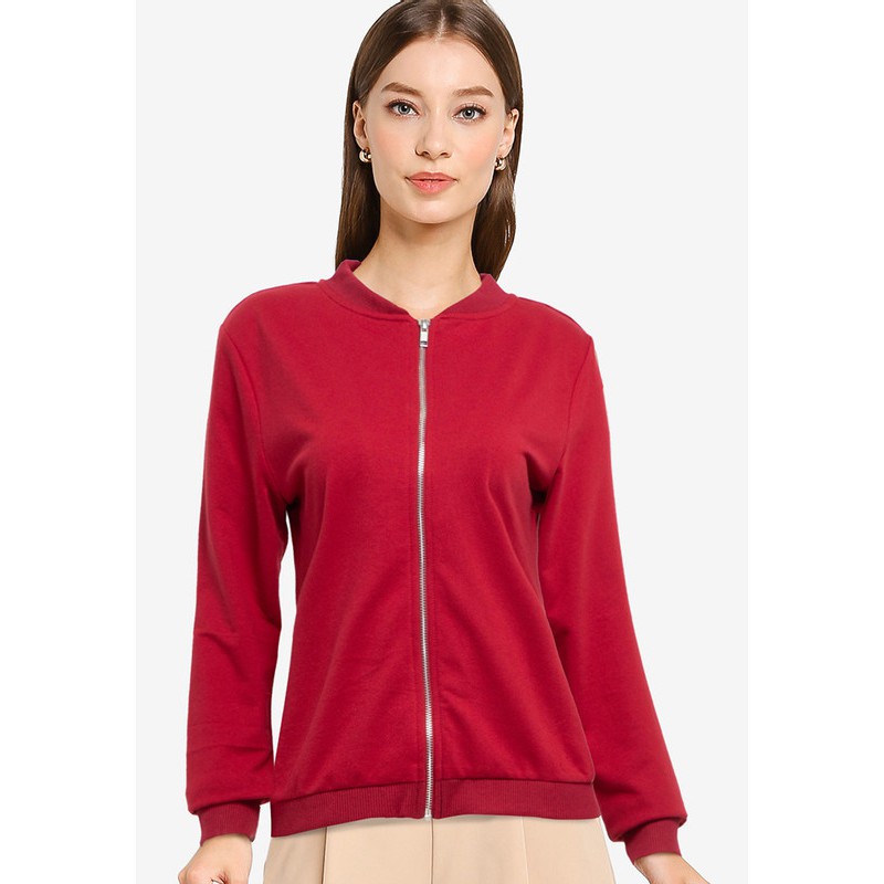 Tolliver Relaxed Bomber Jacket Maroon