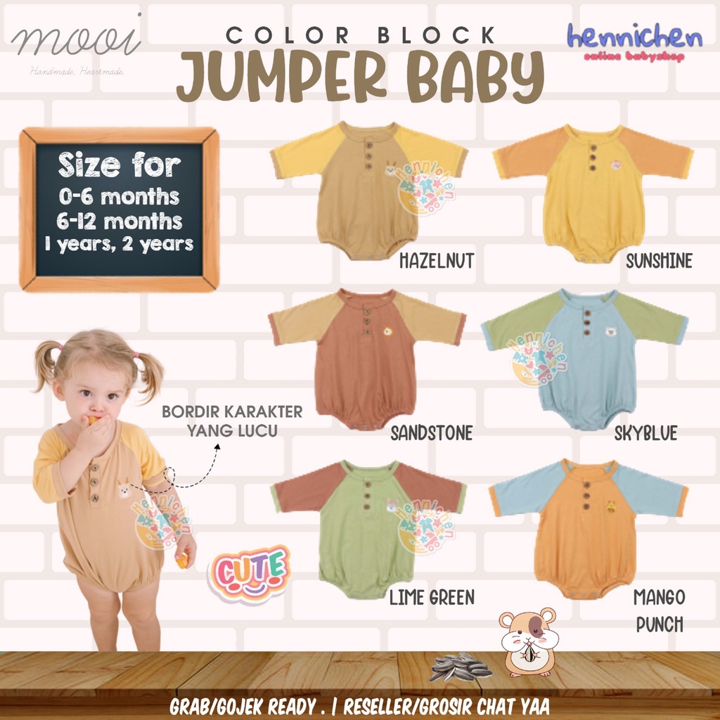 PROMO 7.7 PROMO BAJU LEBARAN MURAH MOOI JUMPER BABY COLOR BLOCK JUMPER SEGITIGA BODYSUIT TANGAN PANJANG BAJU ANAK 0 - 2 TAHUN