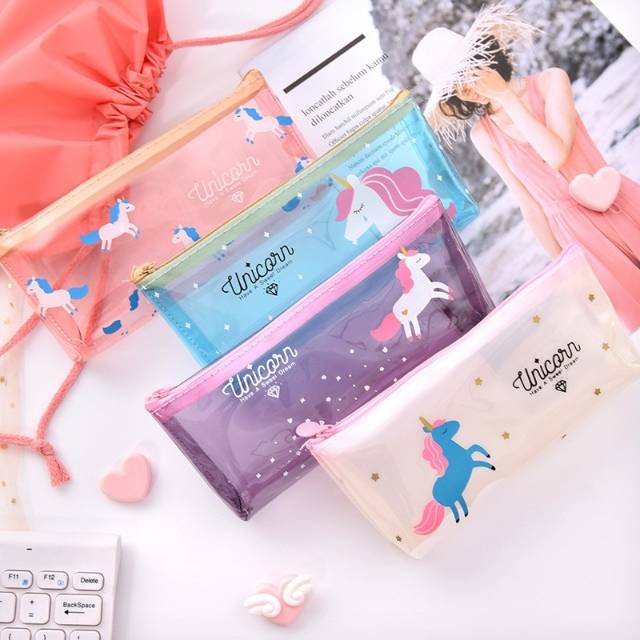 [MEOWMI] Tempat pensil Unicorn Transparan Deam PC0087-1