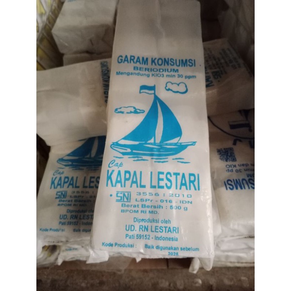 

GARAM KONSUMSI BERyODIOM 100%حلالCAP KAPAL LESTARI REPACK 6 PCS