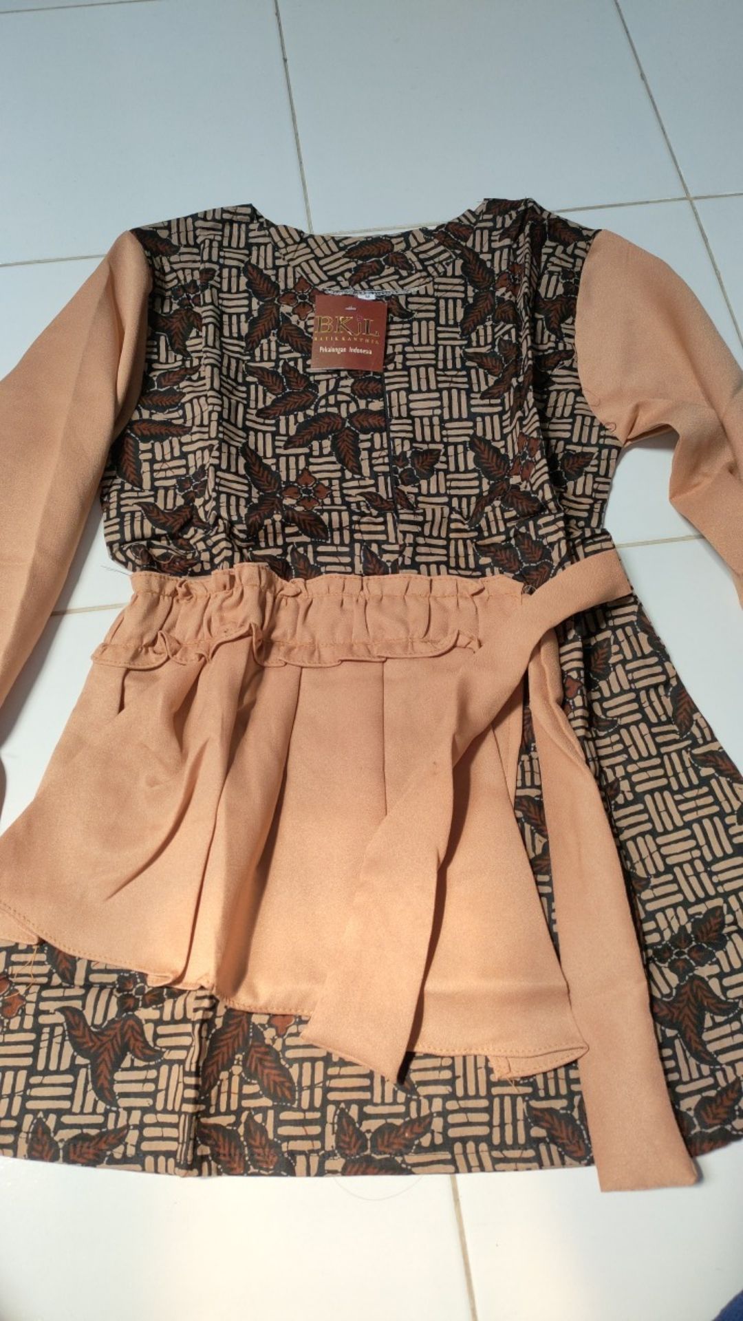 Tey-17 Batik Wanita Asj Sa Hrb026 Kenongo Kemeja Tosca Pendek