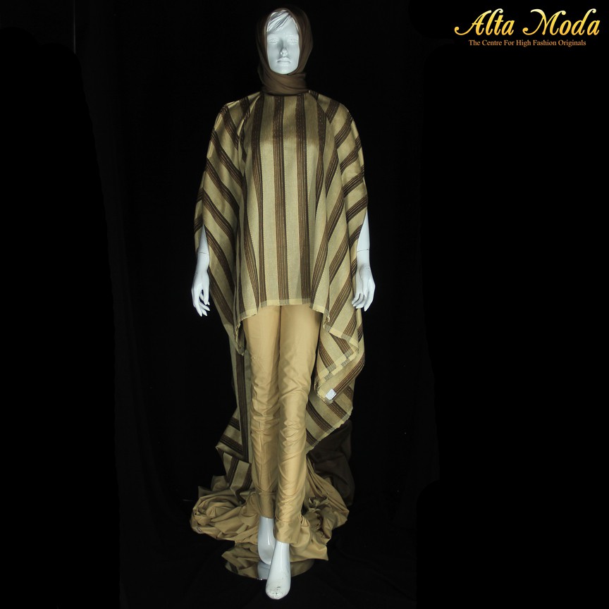 

Alta Moda Kaftan Jacquard Berserat Coklat Muda Garis Coklat Tua (1M)