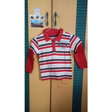 Preloved Kaos Kerah anak laki laki tangan panjang Merk Levis size 24 mos