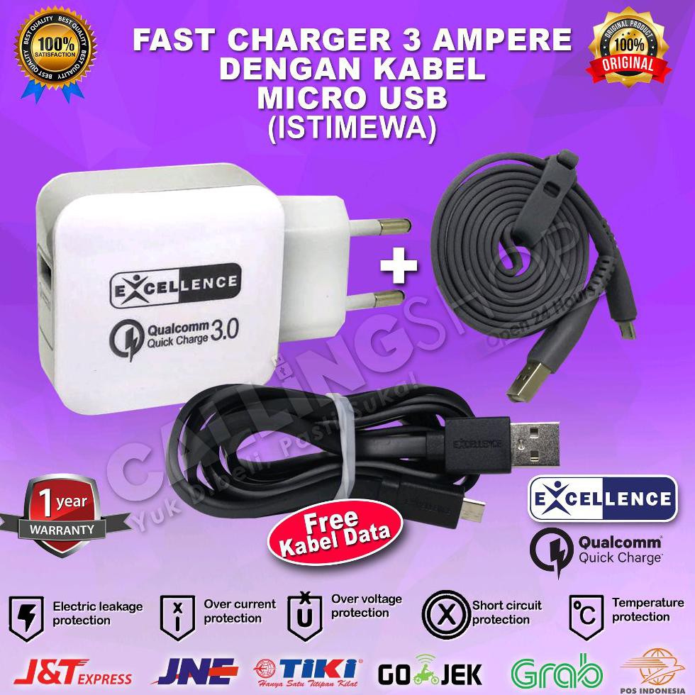 Charger Excellence 3Ampere Fast Charger ,Friska.Olshop2