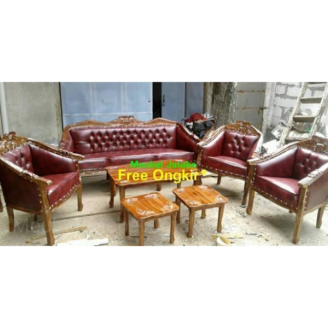 Kursi Tamu Jati Louis Bolong 3111. Sofa Jepara Cantik Bagus Murah