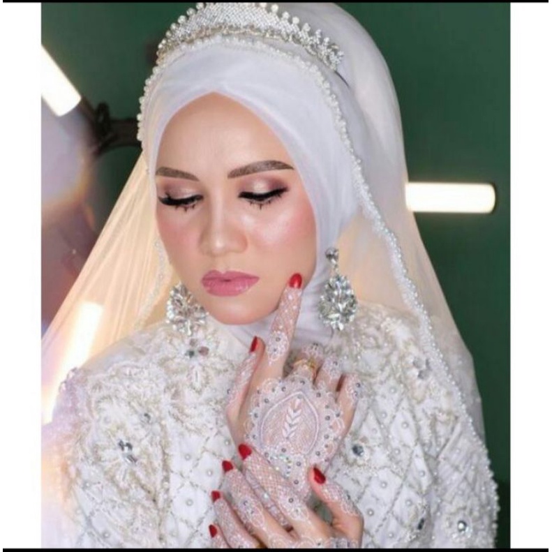 Slayer veil pengantin veil hijab pengantin slendang pengantin