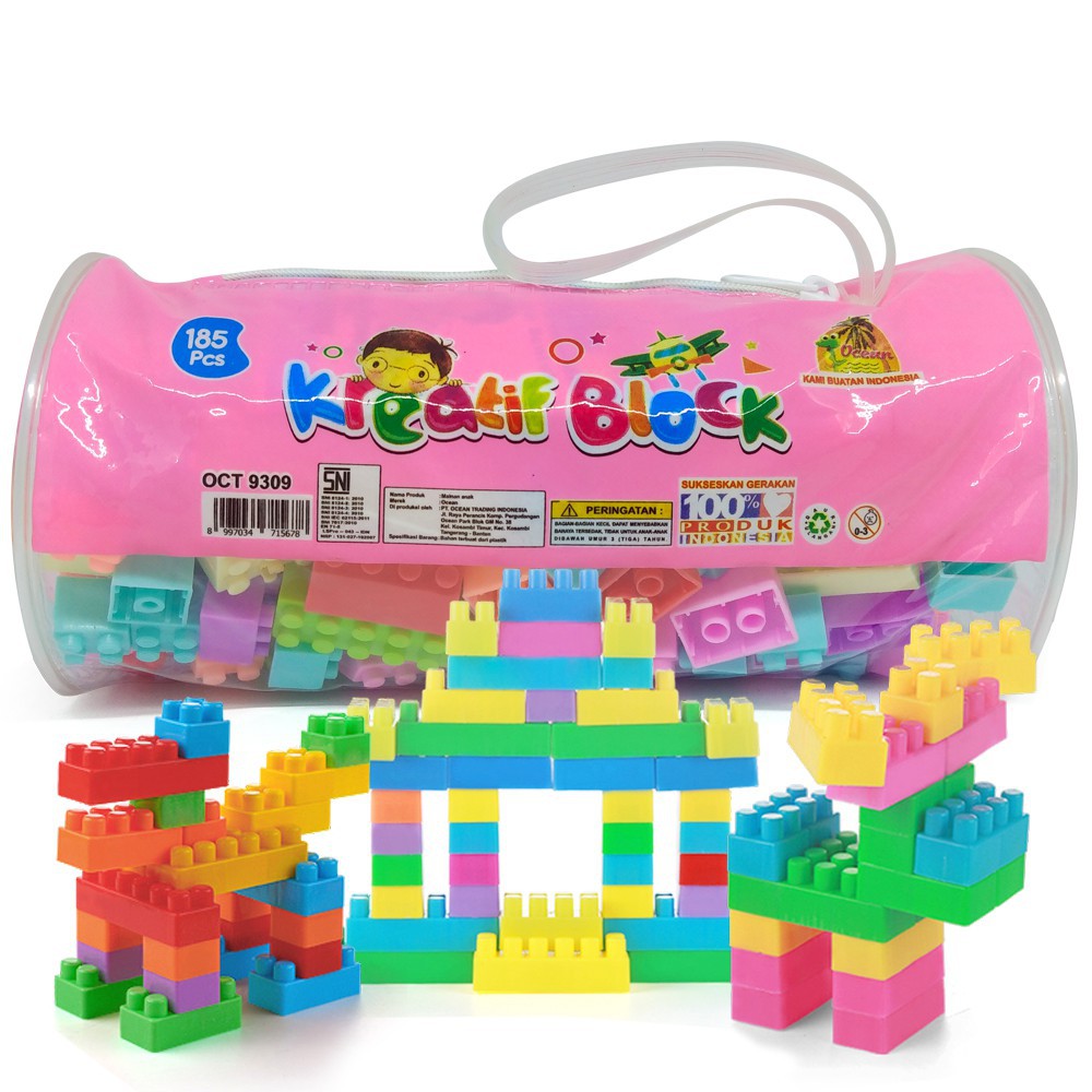 Mainan Block Brick Kreatif Anak Montessori Bongkar Pasang