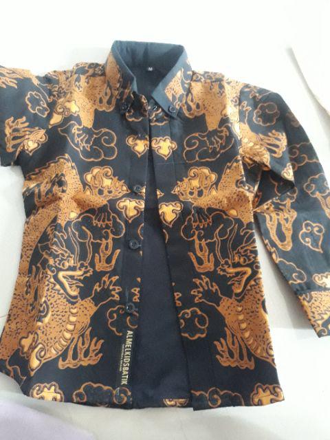 Kemeja Batik Anak Laki-laki Lengan Panjang Motif Naga/baju Batik Anak Premium/batik Anak