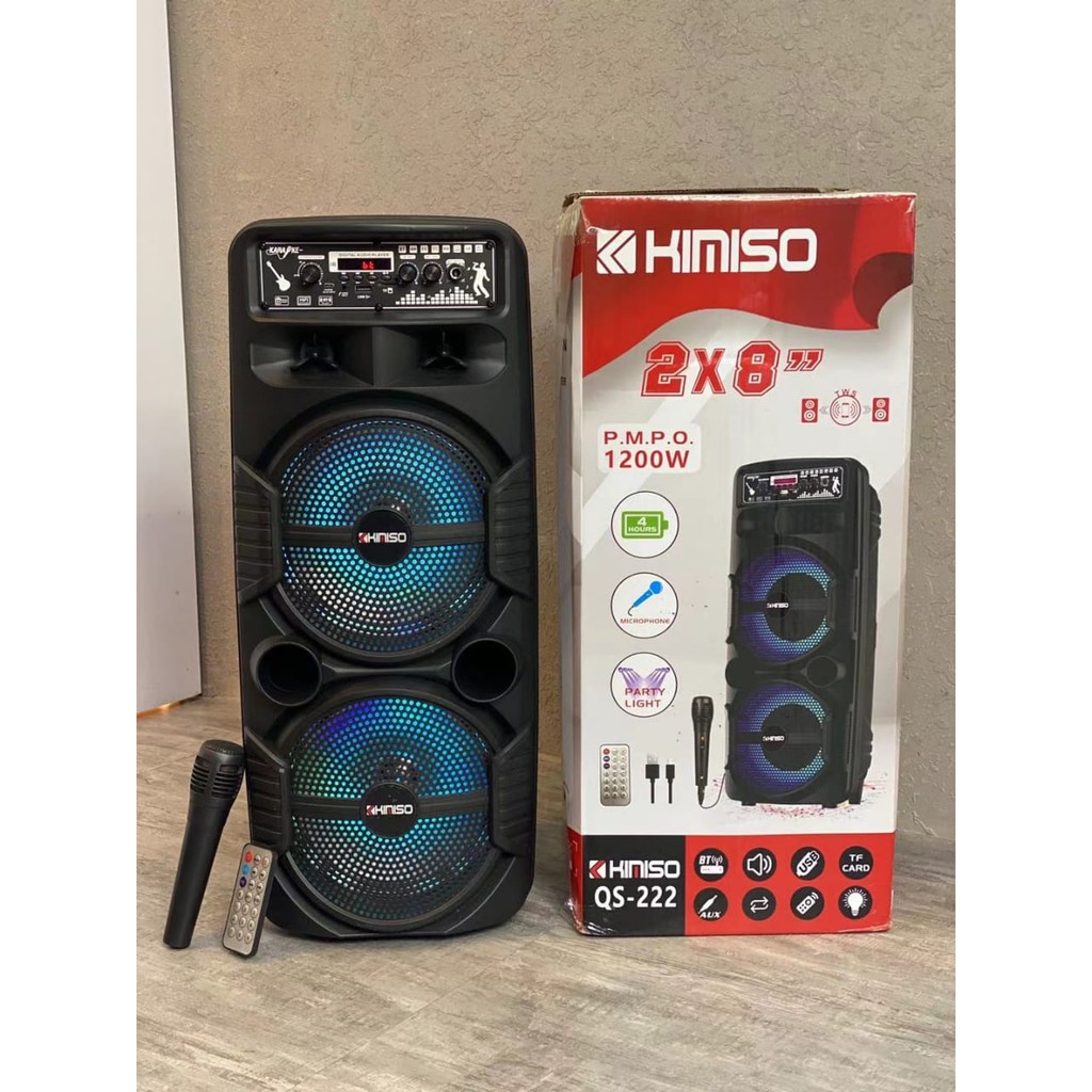 KIMISO QS-222 Speaker Bluetooth Karaoke 16 Inchi Free MICROPHONE Kabel Speaker KIMISO QS222