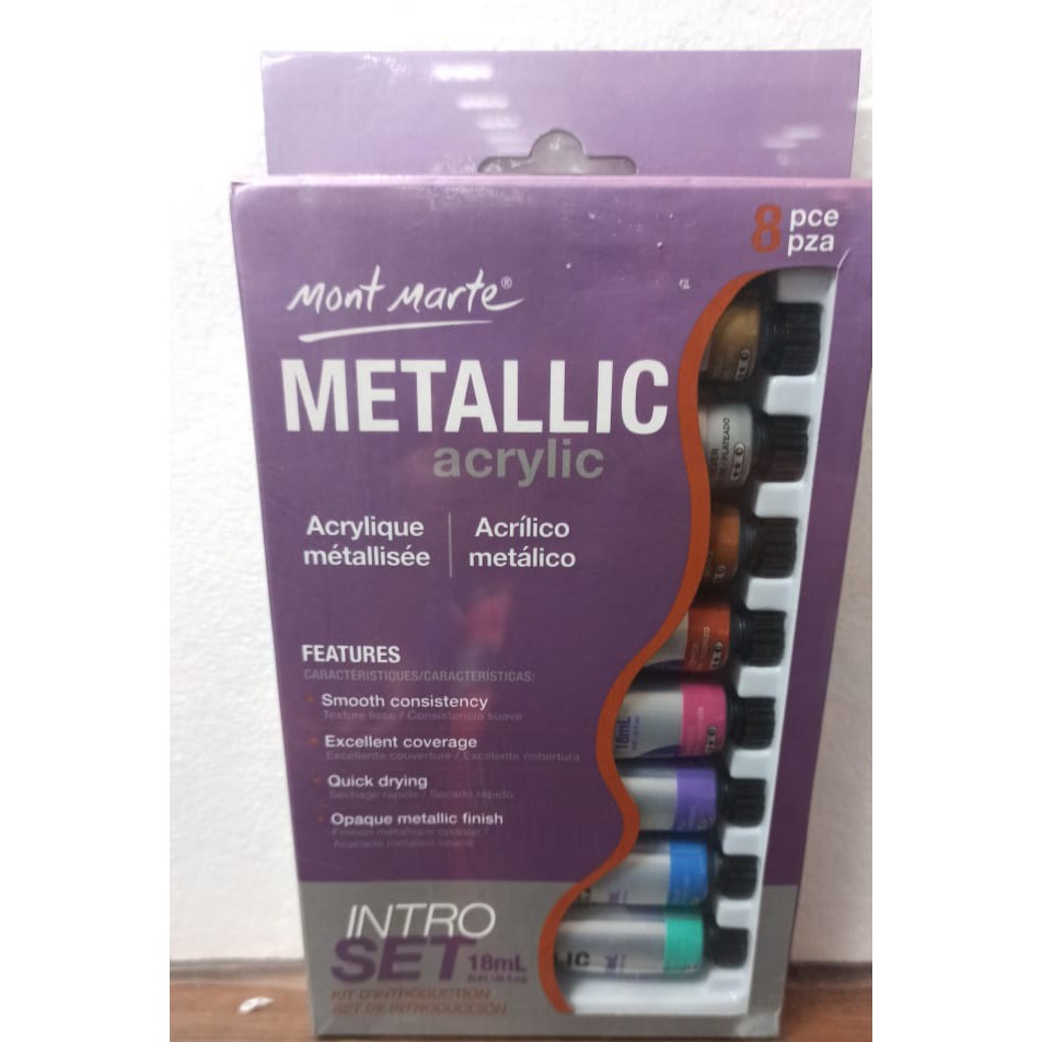 

Metallic Acrylic Cat Akrilik Mont Marte 18ml 8pcs