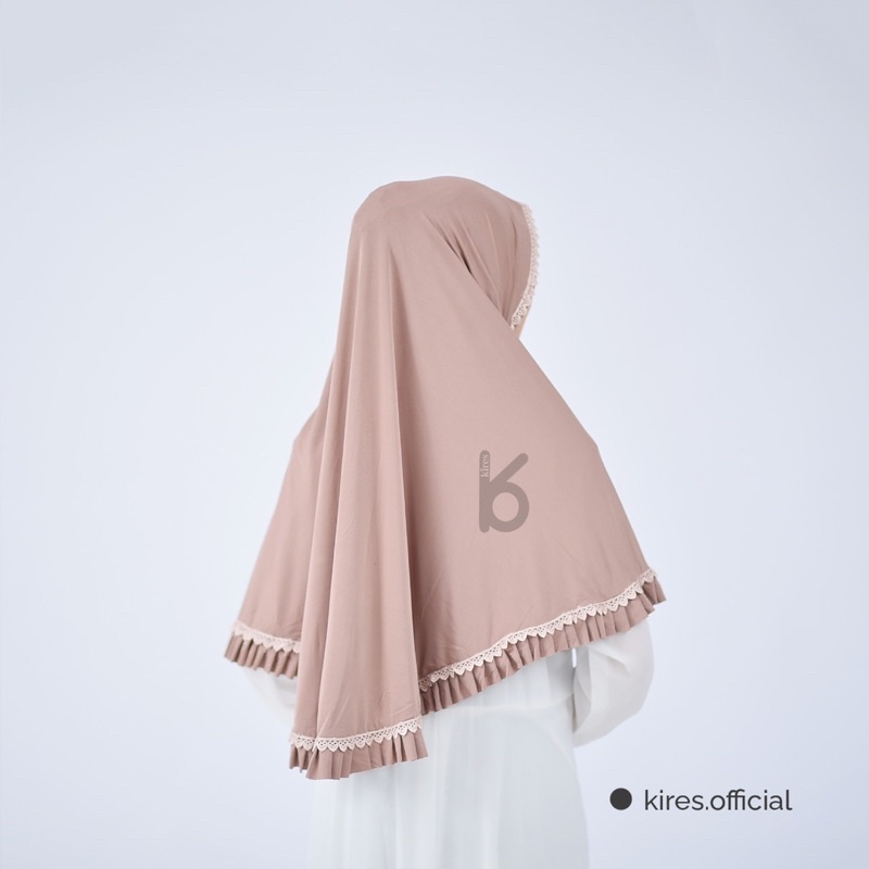 Khimar Jersey Ped Renda / Jilbab Instan Jersi Premium