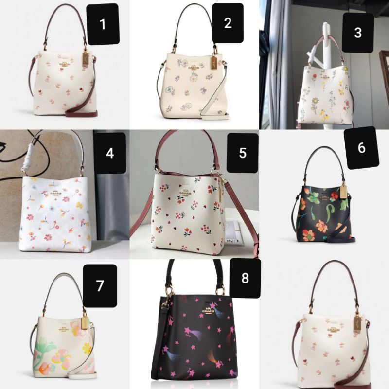 coach town bucket print wild flower original tas asli wanita